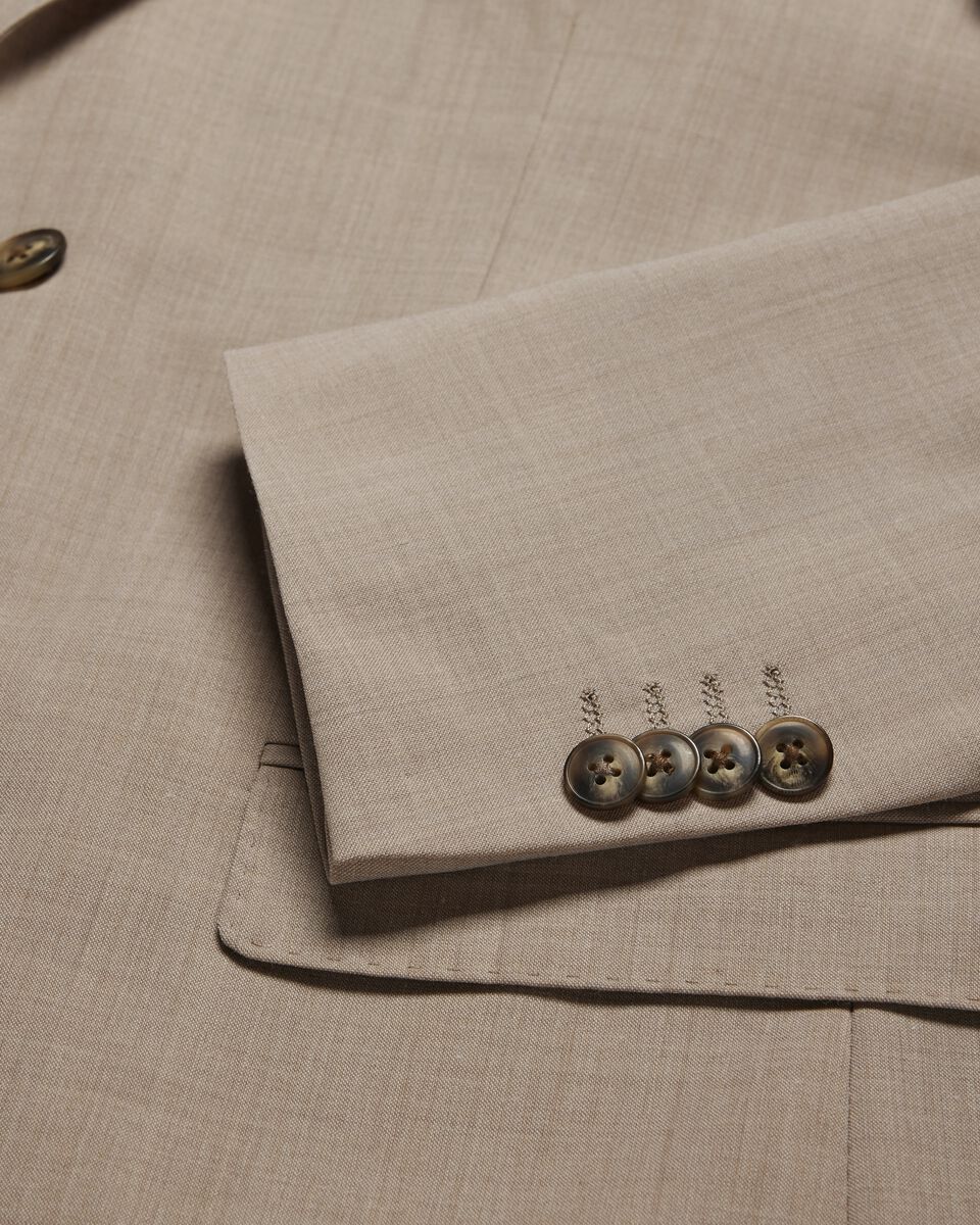 Slim Stretch Wool Blend Tailored Jacket, Light Tan, hi-res